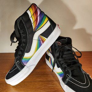 VANS SK8-Hi Multicolor Rainbow Suede Skate Sneaker Men (4.5)/ Women (6.0)